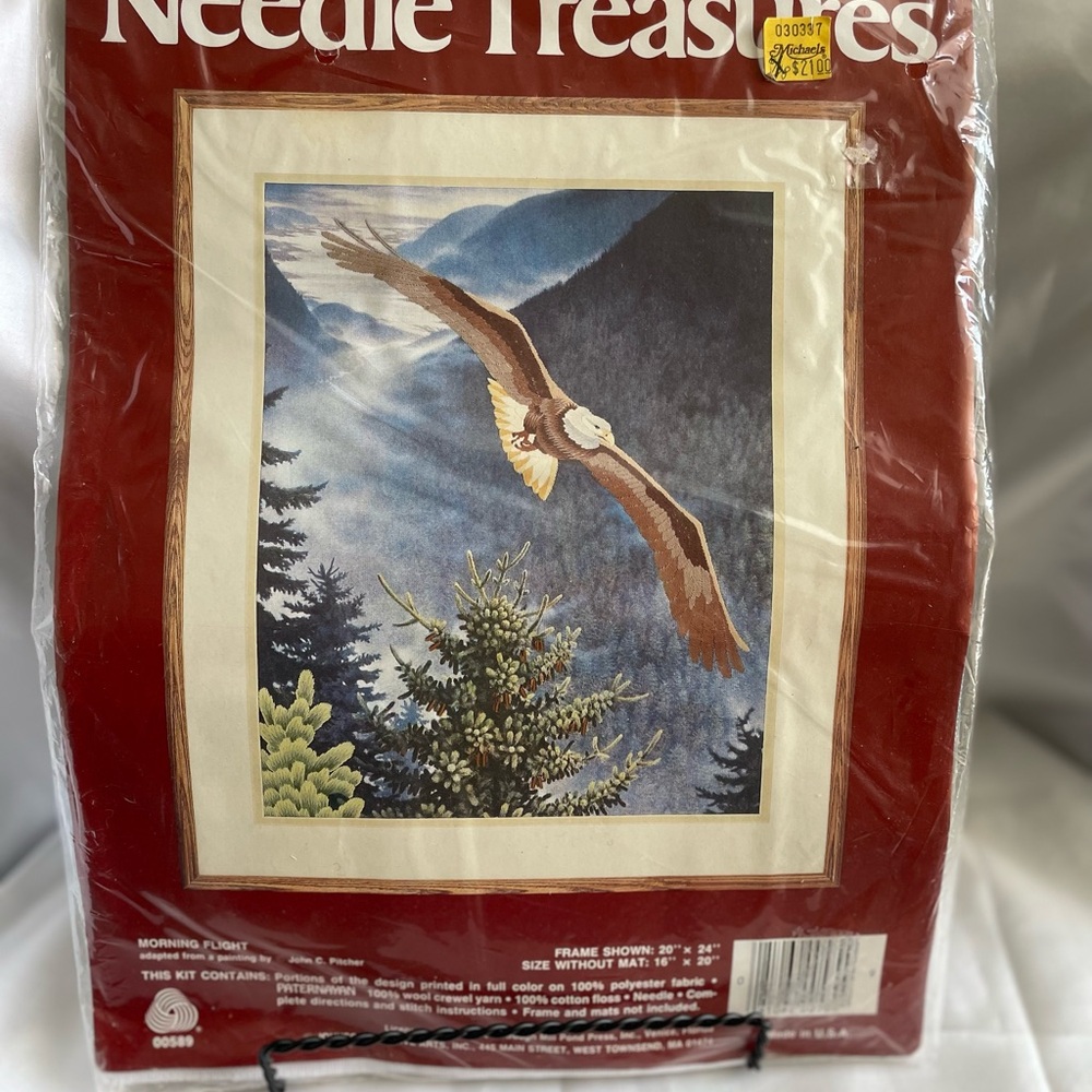 Stitchery Needle Treasures Morning Flight Eagle Crewel Kit 00589 USA Sealed
